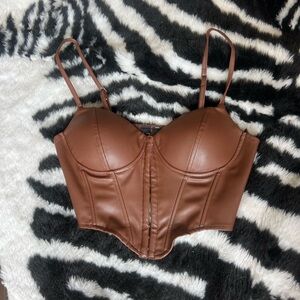 Windsor Chestnut Faux Leather Top